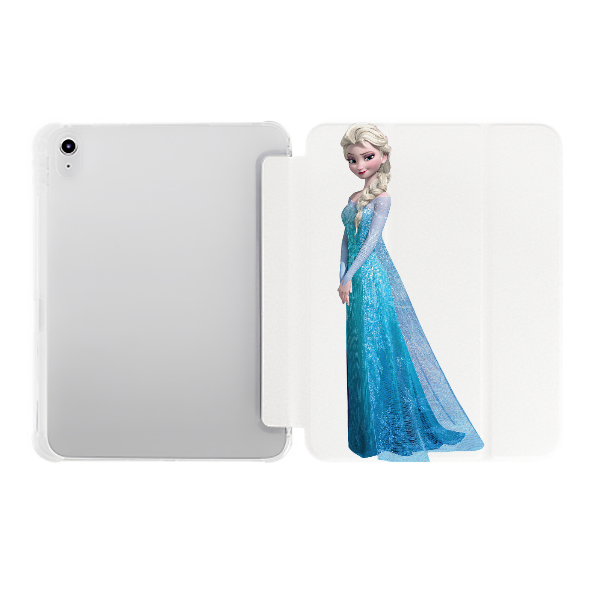 （画像用） アナと雪の女王 アンナ エルサ Frozen Anna Elsa IPad ケース ペン収納付き 三つ折りスタンド PUレザー×シリコン 対応機種9.5/10.5/10.9インチ